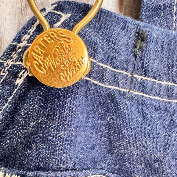 Vintage Carter's Watch The Wear Overalls Adjustable‎ Blue Denim Altered READ - Picture 4 of 16